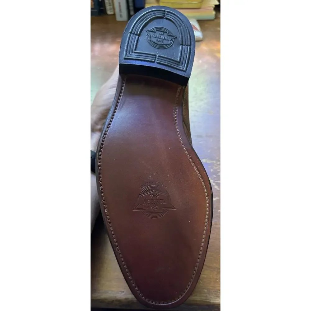 Vintage Deadstock Florsheim 75292 Pebble Grain Leather Shoes Men's 10 D USA Made